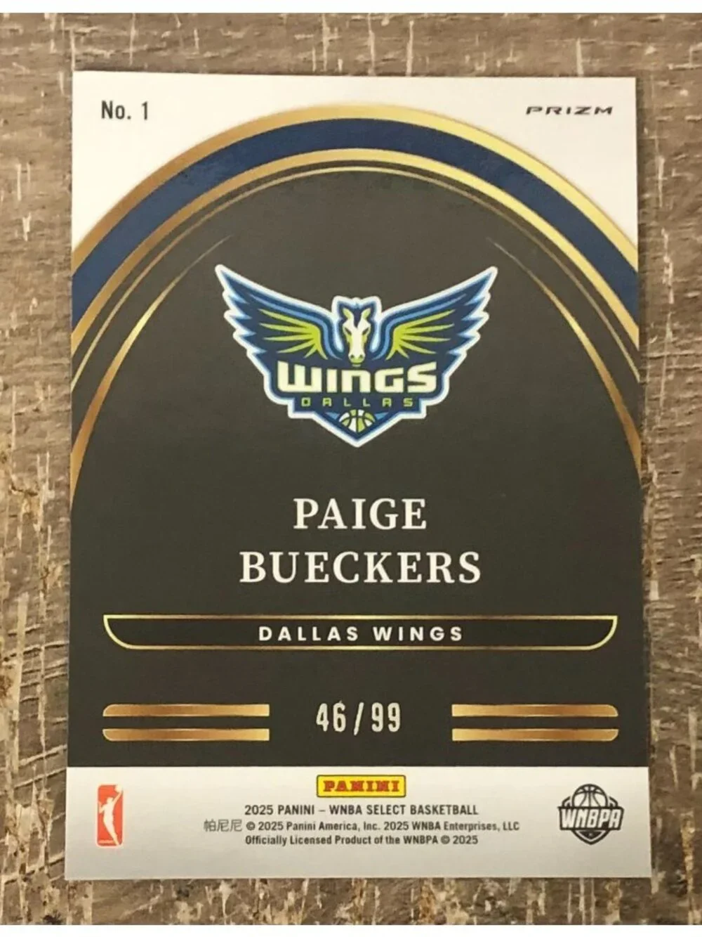 2025 Panini Select Paige Bueckers Future #1 RC Blue Flash Prizm SSP 46/99